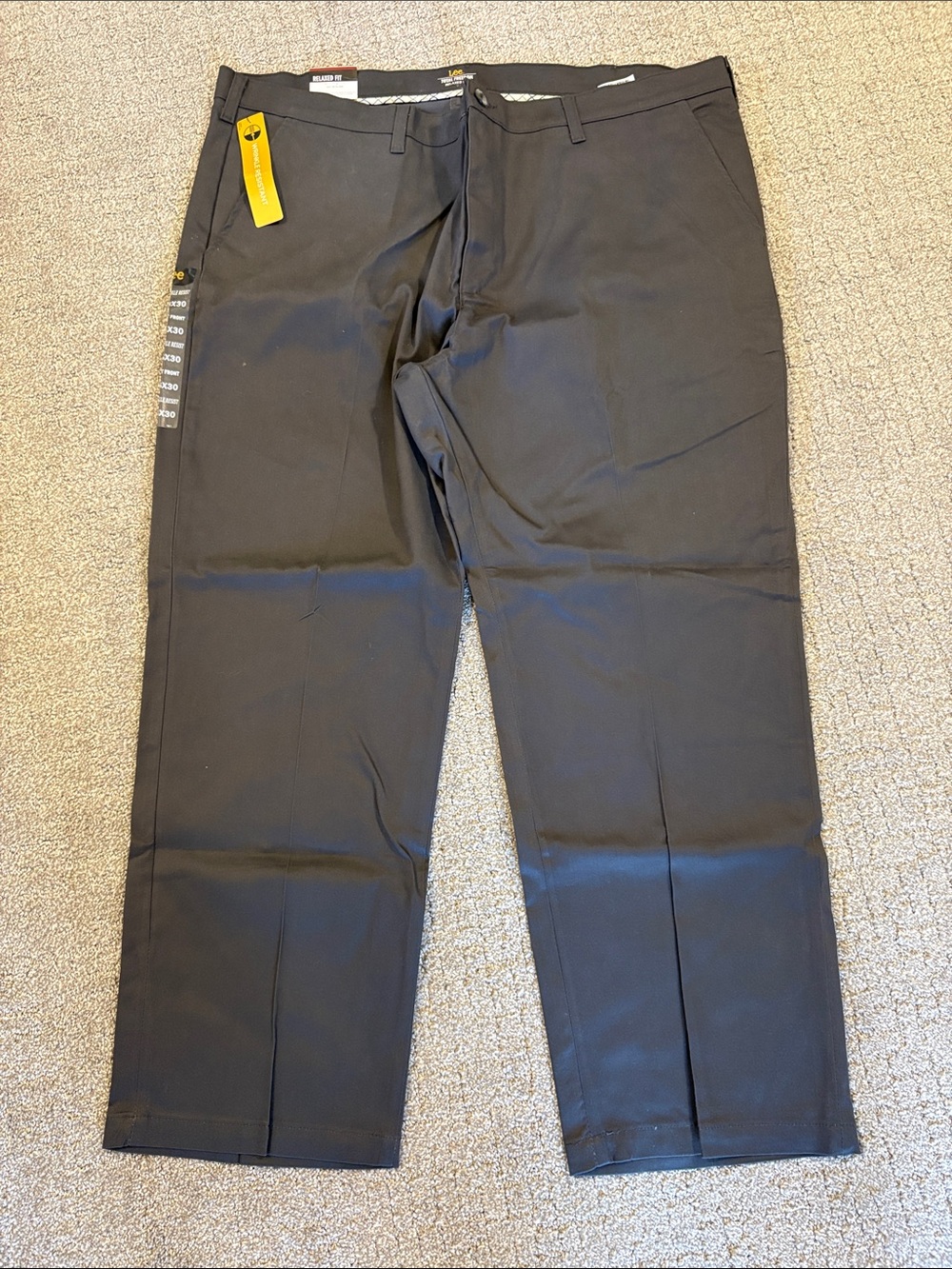 Lee Men's Charcoal Gray Relaxed Fit, Big and Tall Pants